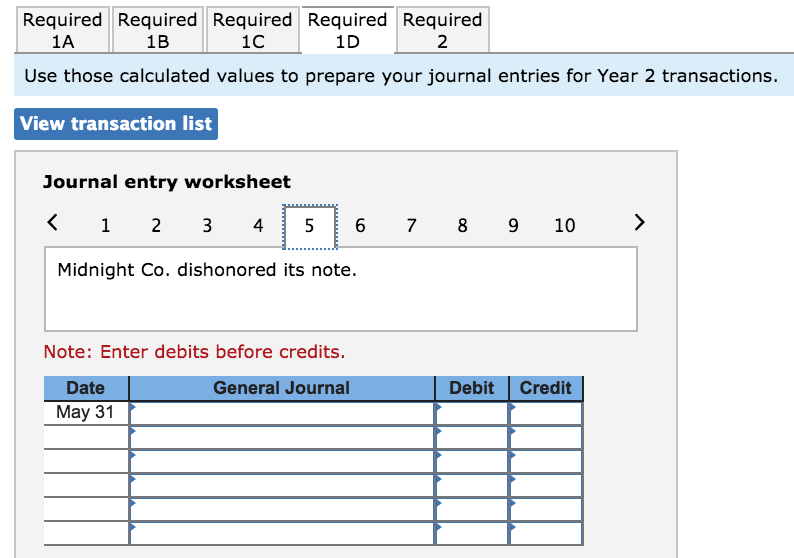 past-due account receivable. Apr. 16 Privet dishonored her note. May 31 Midnight