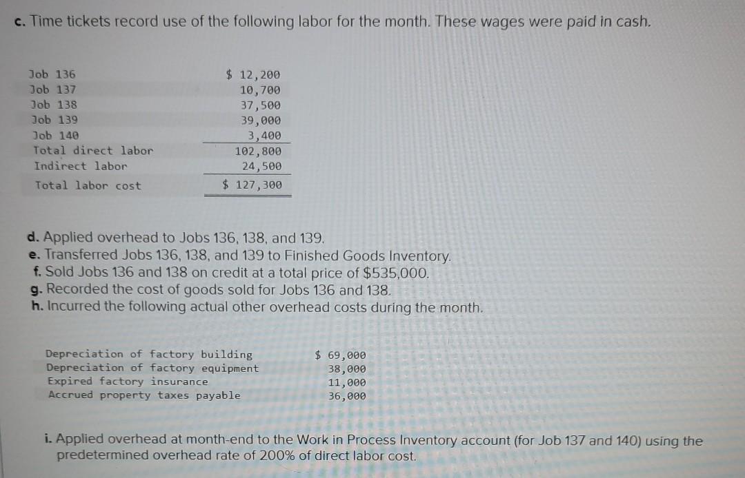 accounts Required information Problem 15-4A (Algo) Preparing job cost sheets, recording costs,