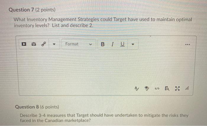 used to t A/ Question 5 (5 points) What problems did Target