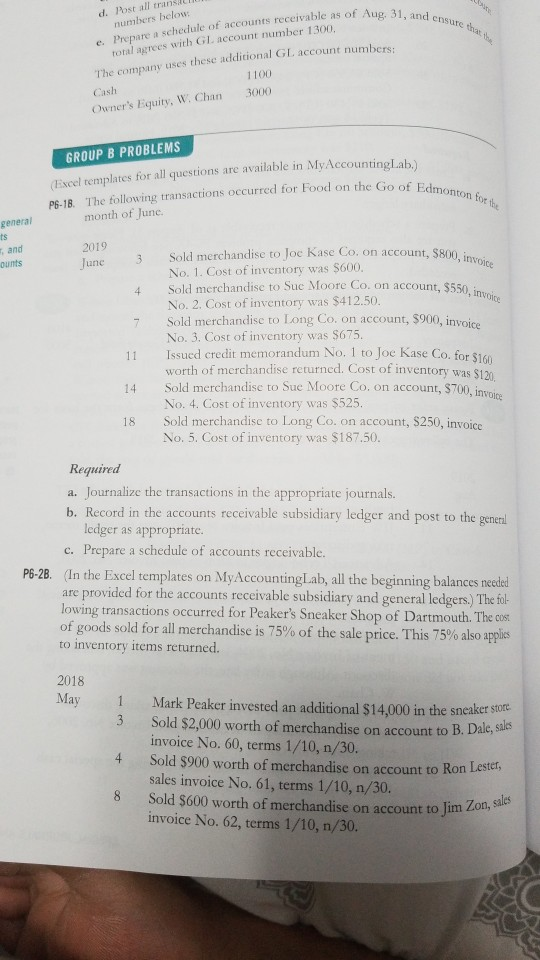 d. Post all tra numbers below total agrees with GL account