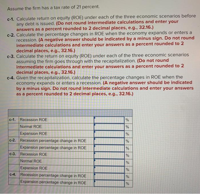 debt outstanding and a total market value of $273,600. Earnings before interest