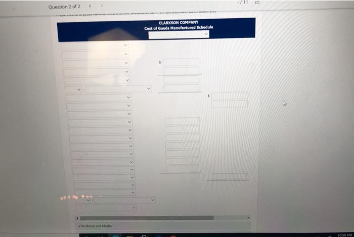 taken from the records of Clarkson Company for the fiscal year ended