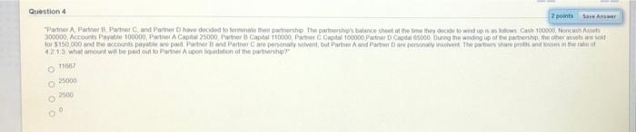  Question 4 2 points Sare Are Partner Pater Partner md Partner