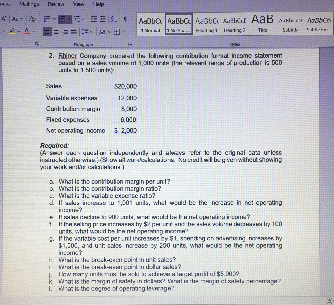  nces Mailings Review View Help E 2 " Aa A E