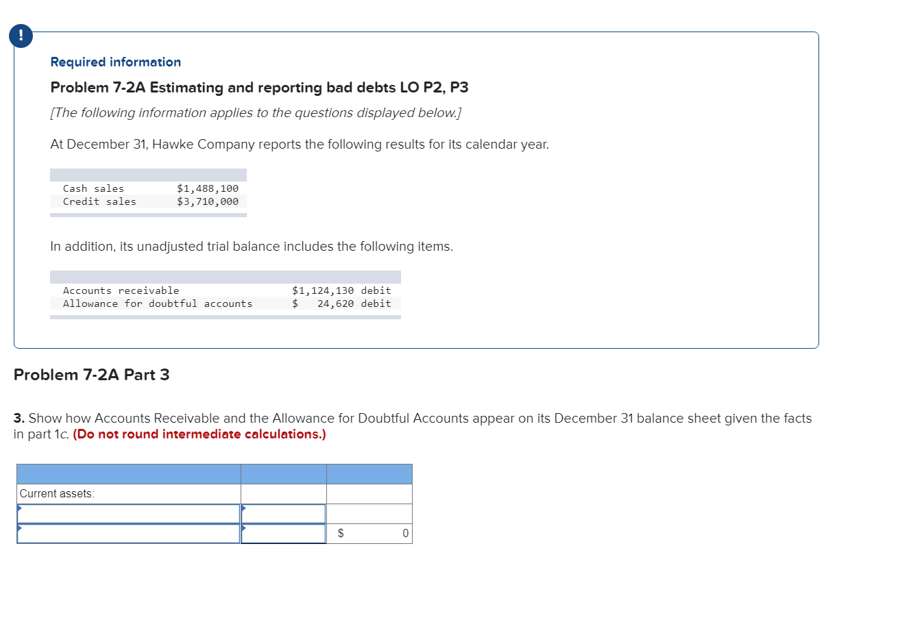 31, Hawke Company reports the following results for its calendar year. Cash