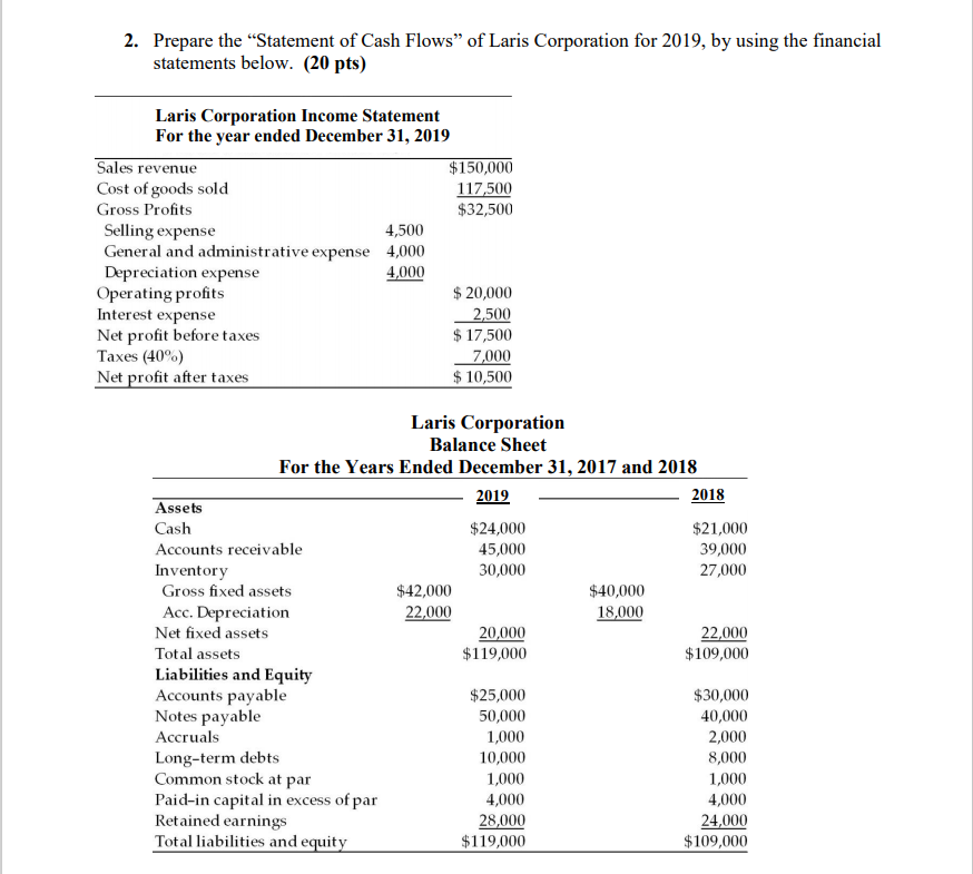  Please do it on paper, not on excel. Thank you! 2.