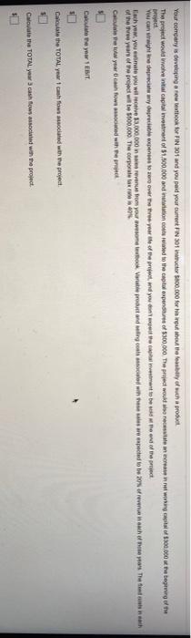 help Your company is developing a new book for FIN 301 and