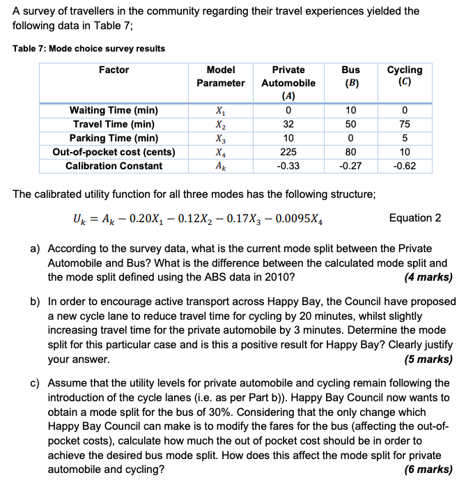 Please note this Question has a column for cycling as well