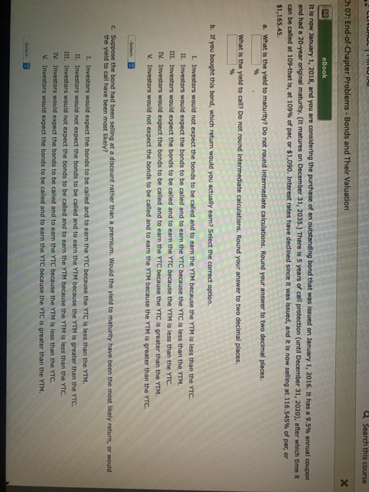  CLURUL INDIA Search this course Ch 07: End-of-Chapter Problems - Bonds