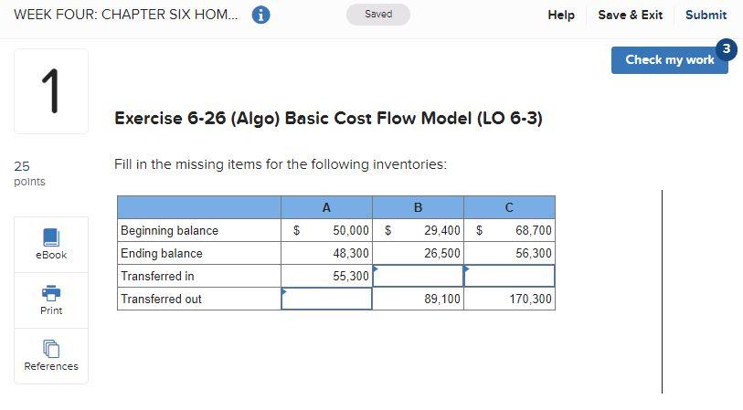  WEEK FOUR: CHAPTER SIX HOM... Saved Help Save & Exit Submit