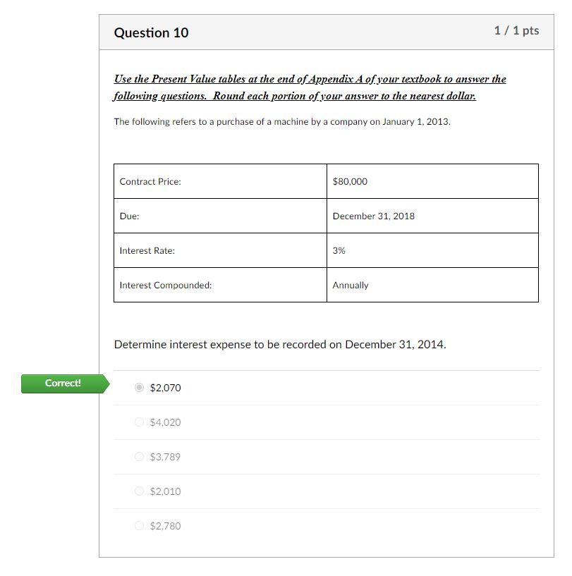 How to get that correct answer? Question 10 1 / 1