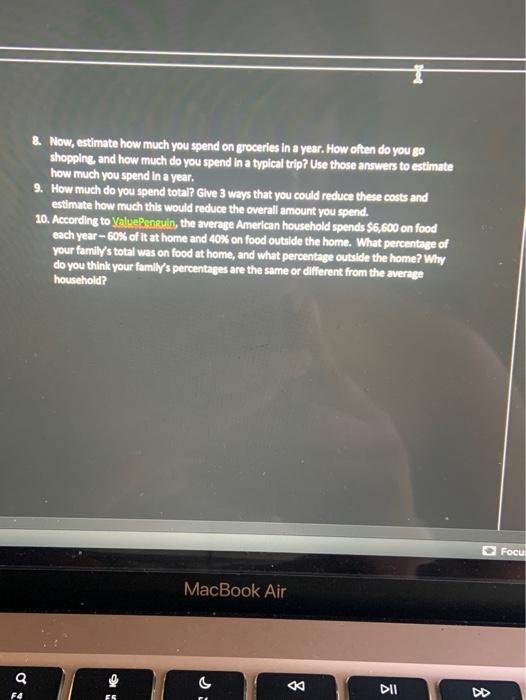 you go shopping, and how much do you spend in a typical