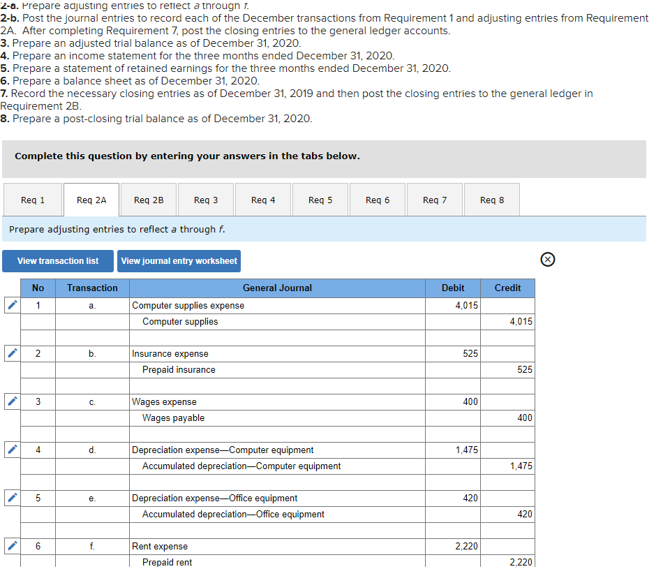 View transaction list View journal entry worksheet No Date General Journal Debit