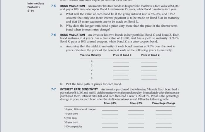  I only do need answers on 7-5, 7-7, 7-9 Intermediate Problems