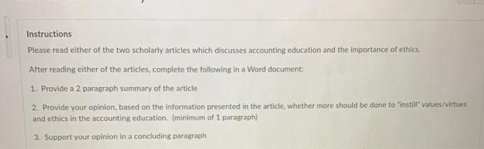  the article is the memo that is attached Instructions Please read