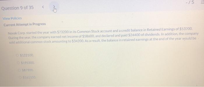 please how do i solve this? -/5 Question 9 of 35 3