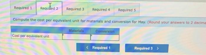 stages prior to completion information on work in the first department, Cooking,