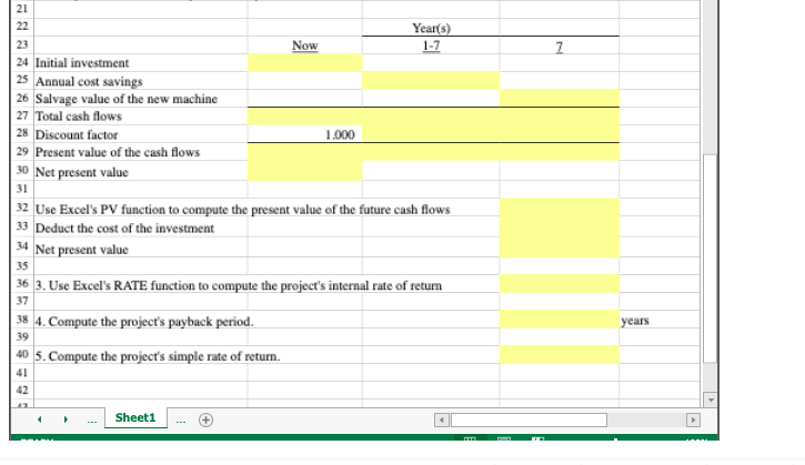 Determine the payback period for an investment. 2. Evaluate the acceptability of