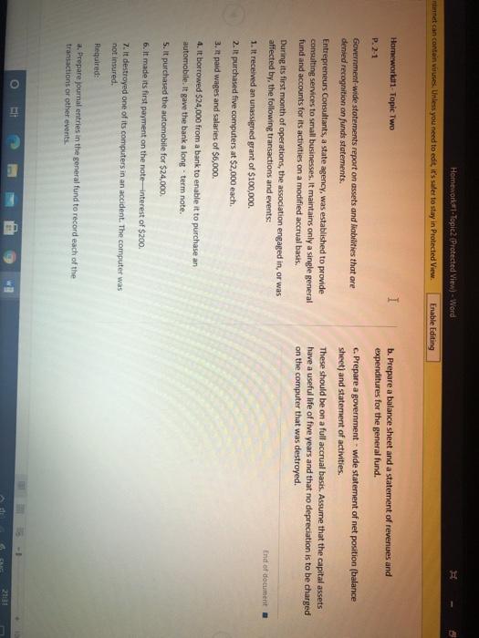 statement of revenues and expenditures for the eneral fund. c. Prepare a