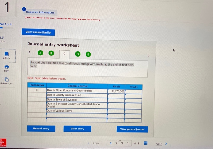 Exit Check m of 4 Required information The following information applies to