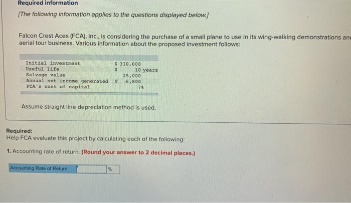  Please assist with this problem ;c Required information (The following information