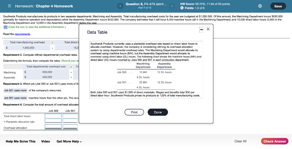  = Homework: Chapter 4 Homework Question 8, P4-47A (simil... Part 7