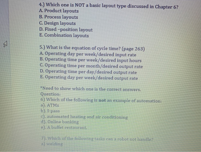  4.) Which one is NOT a basic layout type discussed in