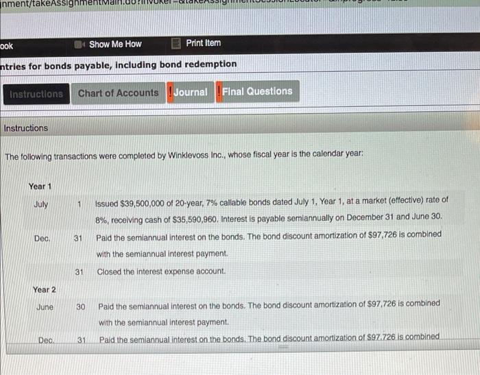  sorry this one is a long question. Inment/takeAssignment ook Show Me