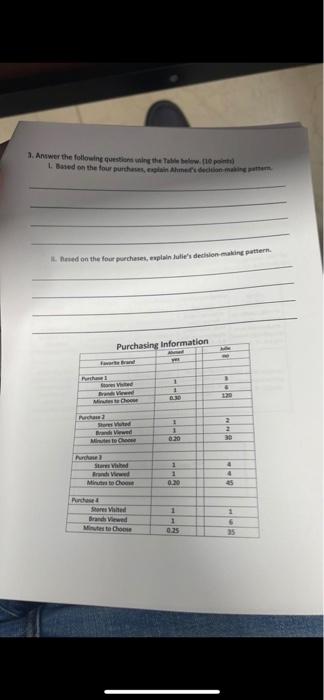 fast 1. Answer the following questioning the 1. Based on the four