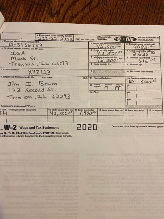 the two information returns, note that Jim also made $600 in charitable