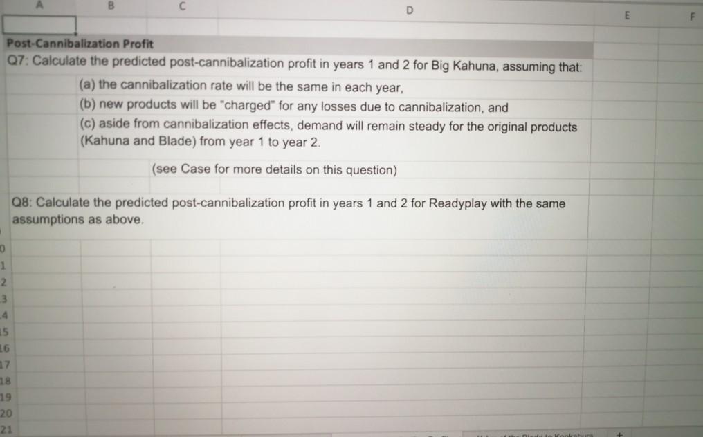 Blade 5 Financial information provided in the case 17 7 6 Kahuna