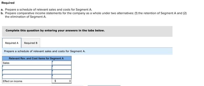 operates three segments. Income statements for the segments imply that profitability could