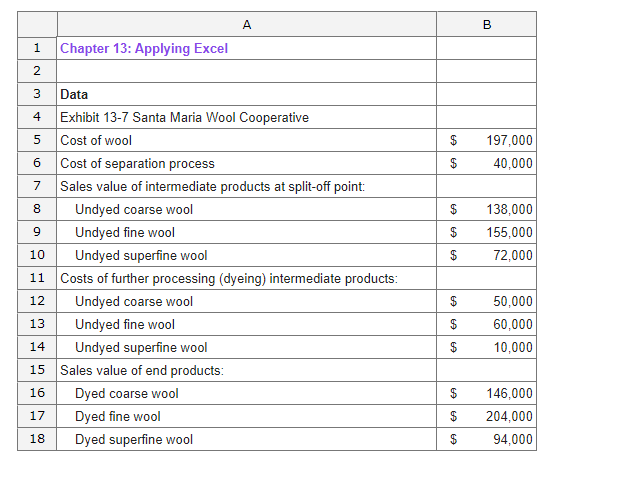  A B 1 Chapter 13: Applying Excel N 3 $ AGA