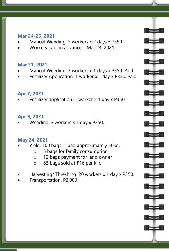 farmer in their area to know the profitability of the venture. Using