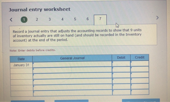 Hardware reported beginning inventory of 20 shovels, for a total cost of