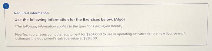 please answer asap! thanks!!! U Required information Use the following information for