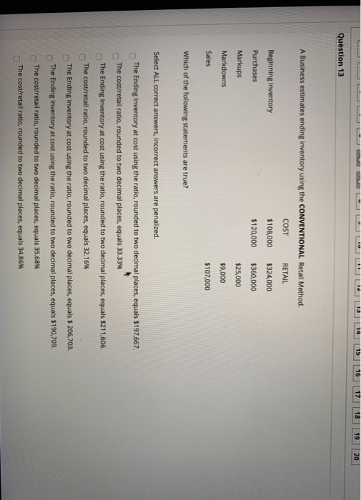  14 15 16 17 18 19 20 Question 13 A Business