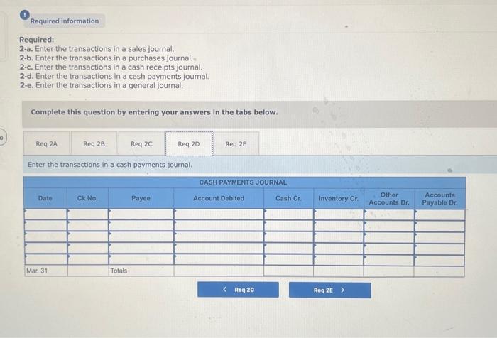 transactions and events during March of the current year (terms for all