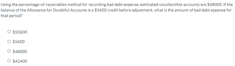  pls help me Using the percentage-of-receivables method for recording bad debt
