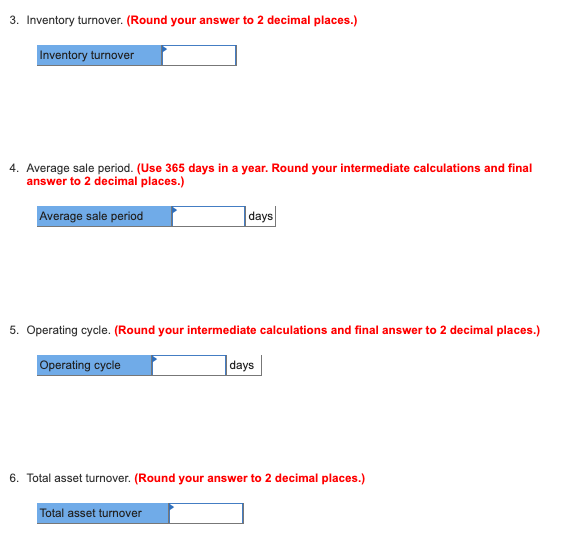 for the year ending December 31 appear below. The company did not