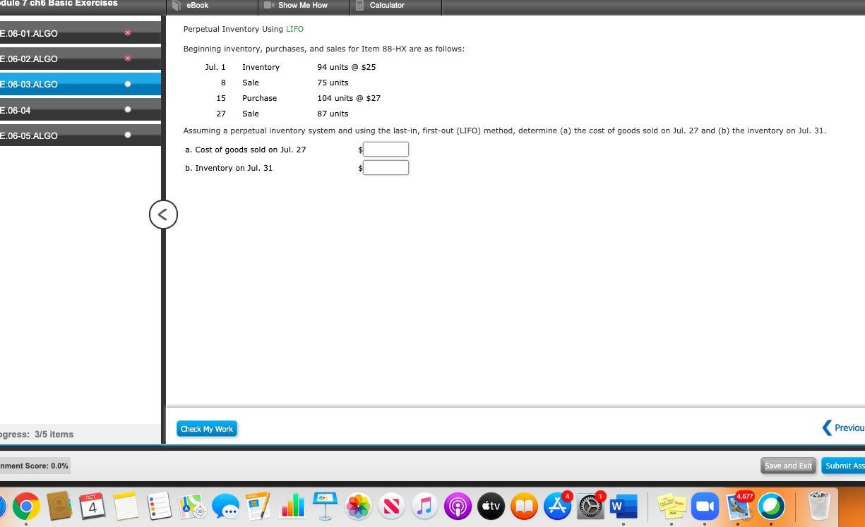 57 units @ $18 7 Sale 43 units 15 Purchase 51 units