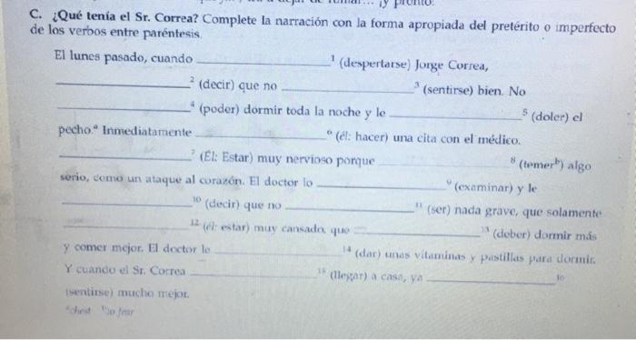 please help with this preterite and imperfect practice!! THIS IS A SPANISH