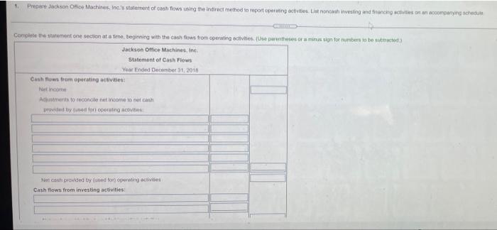 Office Machines, Inc. December 31 2018 2017 Current assets: 25,000 Cash and