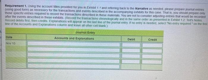  i need help working this problem Requirement 1. Using the account
