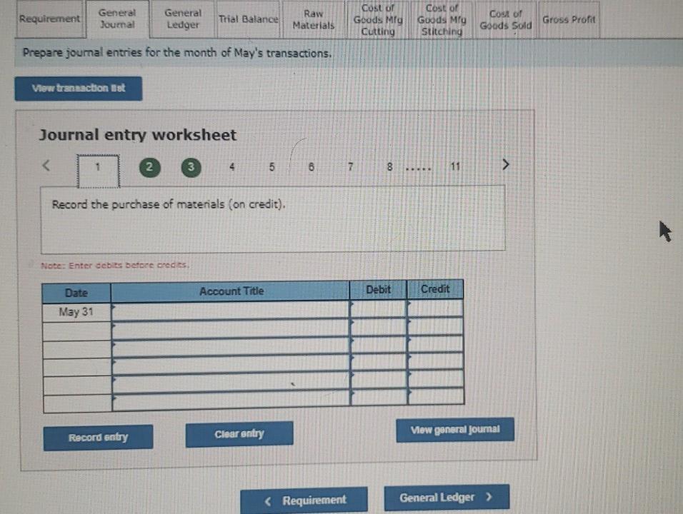 direct materials enter producuon at the beginning of the Cutting process. The