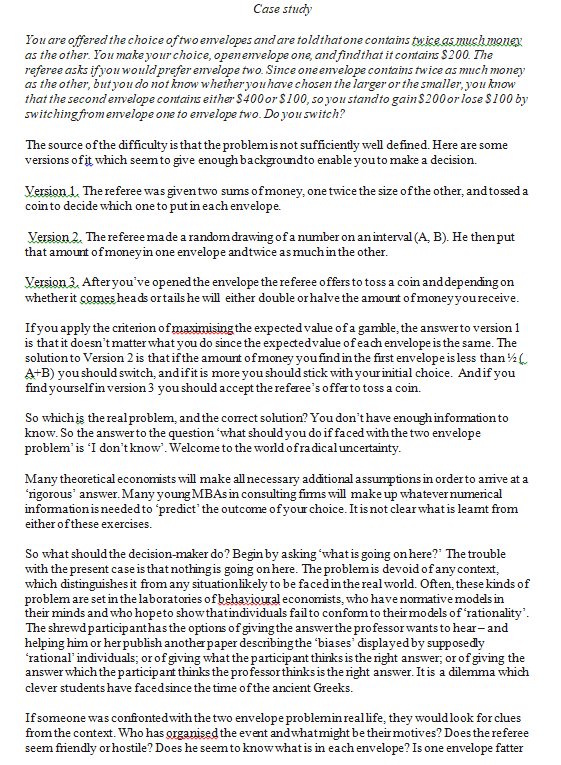 please help solving this Question Base on the understanding of Efficient market