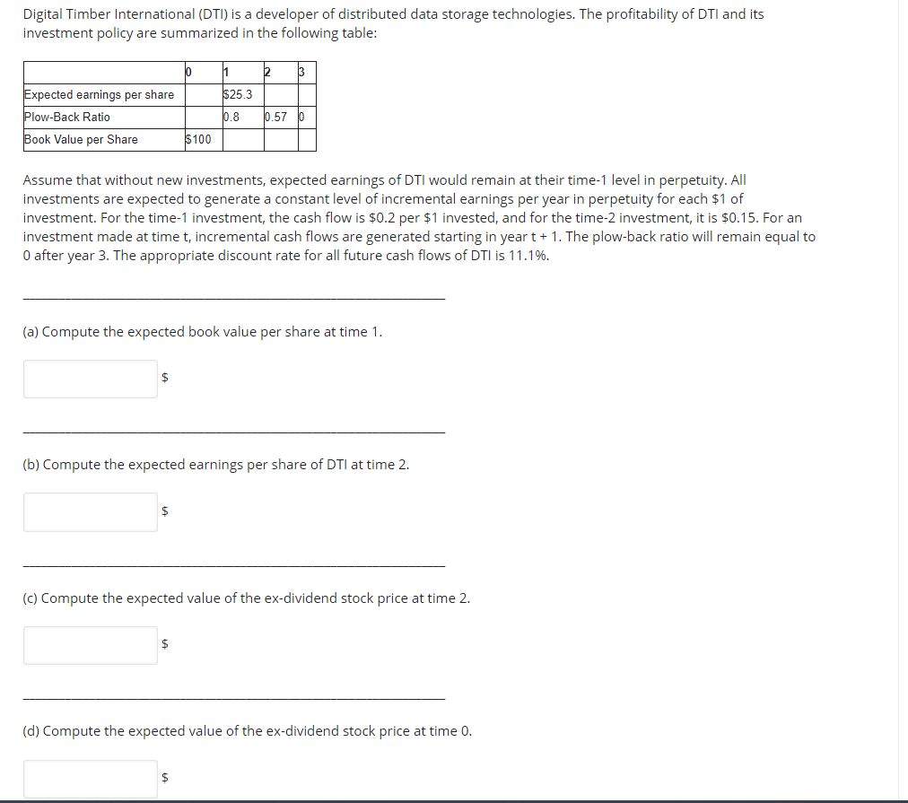  Digital Timber International (DTI) is a developer of distributed data storage