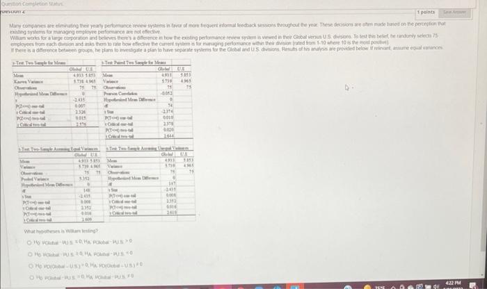  Question Completion COM TE Many companies are the performance systems in