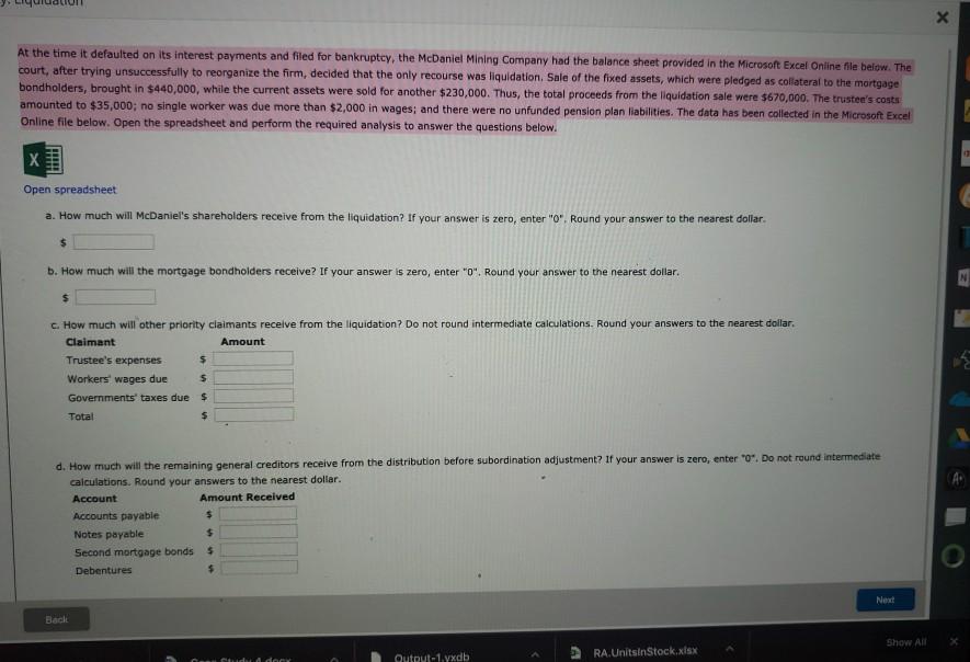 At the time it defaulted on its interest payments and filed