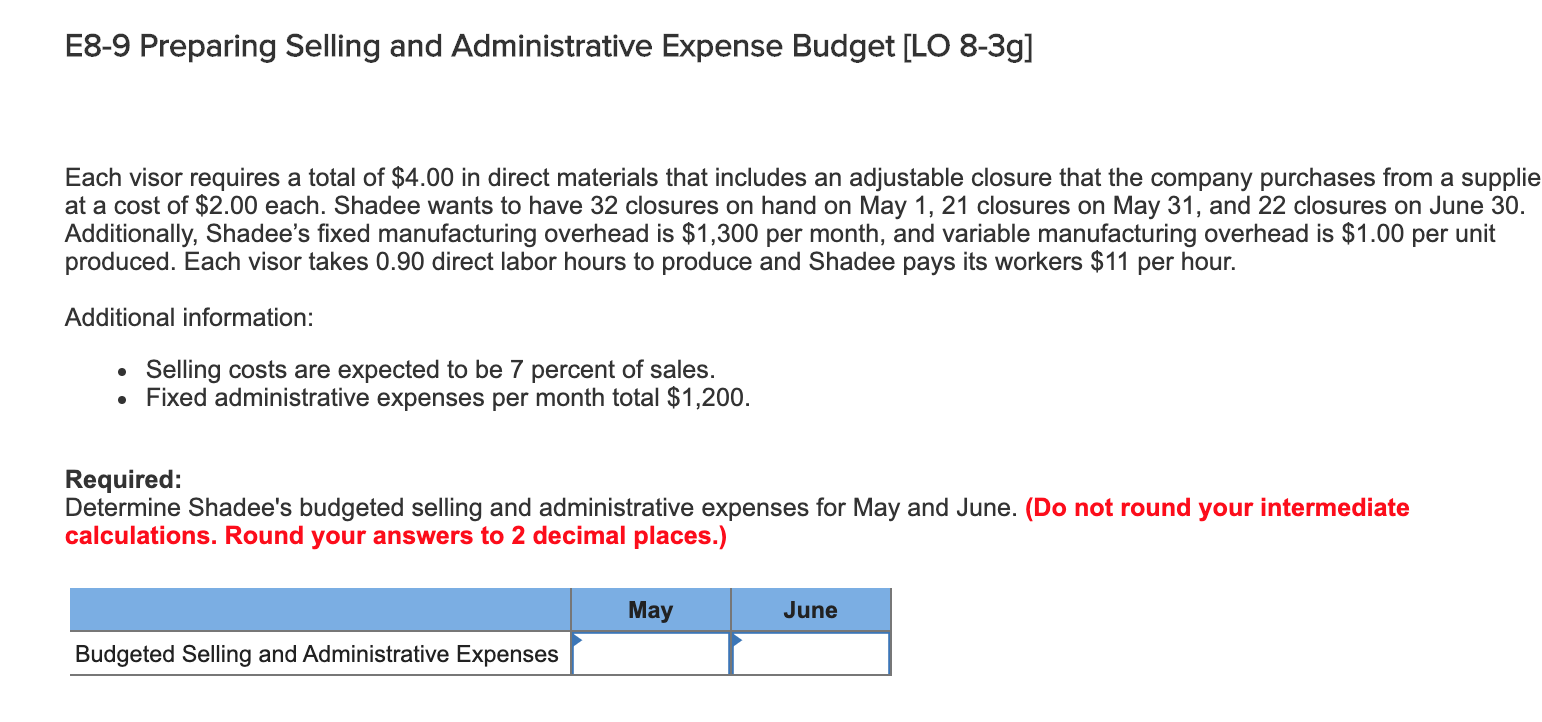 Section Break SB Exercise E8-5 to E8-10 9. value: 10.00 points Required